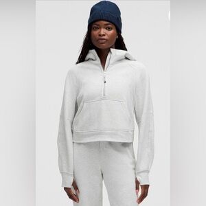 Lululemon Scuba Oversized Half-Zip Hoodie Heathered Core Ultra Light Grey
